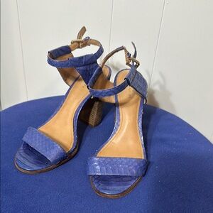 Coach leather blue purple sandal heels